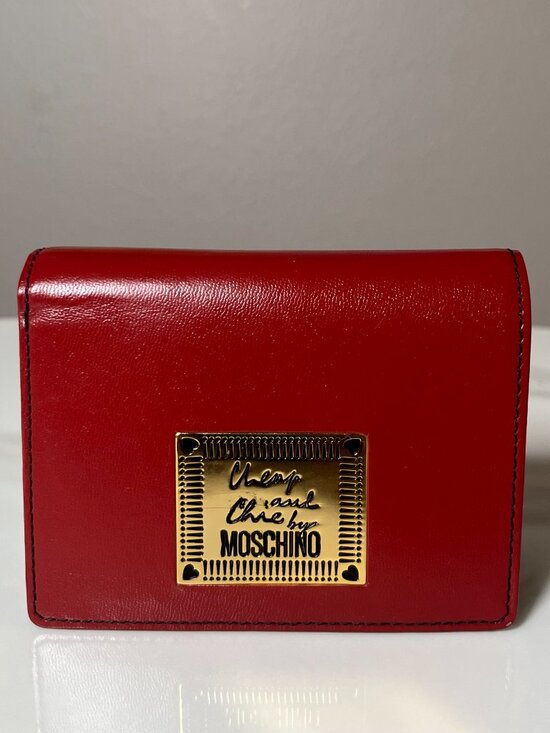 Moschino Handbags - Moschino Cheap & Chic Rare Vintage Y2K Red Leather Trifold Wallet EUC